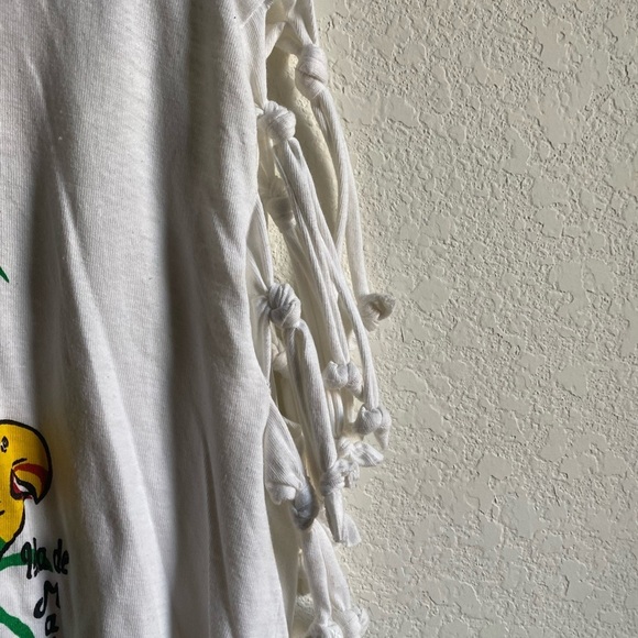 Vintage Venezuela Margarita Fringed Parrot Graphic Grunge Boho Tropical Tee L - Picture 8 of 9